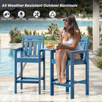 GDFStudio Laura Tall Adirondack Outdoor Bar Stools with Tray (Set of 2)