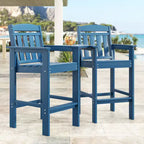 GDFStudio Laura Tall Adirondack Outdoor Bar Stools with Tray (Set of 2)