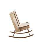 ModernLuxe Sedia a Dondolo da Esterno con Schienale ad Arco Alto e Cuscino, Dondolo da Patio in Rattan PE, Sedia a Sdraio Moderna in Vimini