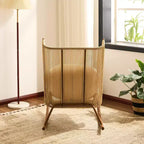 ModernLuxe Sedia a Dondolo da Esterno con Schienale ad Arco Alto e Cuscino, Dondolo da Patio in Rattan PE, Sedia a Sdraio Moderna in Vimini