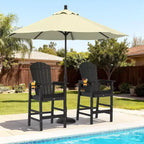 VINGLI Tall Adirondack Chair, All-Weather Plastic Adirondack Chair with Cup Holder Heavy-Duty Outdoor Barstools