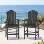 VINGLI Tall Adirondack Chair, All-Weather Plastic Adirondack Chair with Cup Holder Heavy-Duty Outdoor Barstools