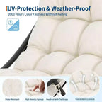 Outdoor Rocking Chair with Adjustable Papasan Design, Durable Metal Frame, Waterproof Comfort Cushion for Patio, Porch, Garden & Indoor Living Room