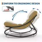 Poltrona a dondolo Papasan a forma di uovo con cuscino - Capacità 204 kg, telaio in ferro verniciato a polvere, reclinabile per interni/esterni per soggiorno, patio, portico, giardino