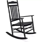 VINGLI Wooden Rocking Chair, Outdoor Chair with 450 lbs Support, Relaxing Rocker with Solid Wood High Back Seat Reclining Seat for Deck, Garden