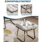 Sedia a dondolo Papasan da esterno in rattan con poggiapiedi, poltrona reclinabile e poggiapiedi da patio di grandi dimensioni, dondolo a uovo con struttura in metallo per balcone, cortile, portico, camera da letto