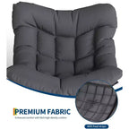 Sedia a dondolo Papasan da esterno in rattan con poggiapiedi, poltrona reclinabile e poggiapiedi da patio di grandi dimensioni, dondolo a uovo con struttura in metallo per balcone, cortile, portico, camera da letto