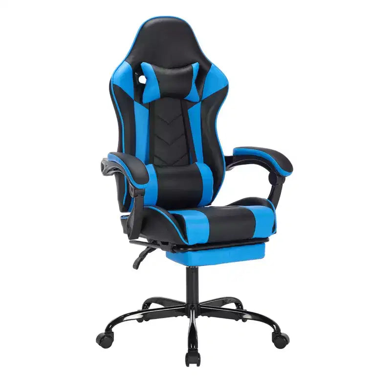 Sedia Gaming con Poggiapiedi, Sedia da Computer Ergonomica con Poggiatesta e Supporto Lombare, Sedia da Gioco Traspirante Regolabile in Altezza per Casa e Ufficio