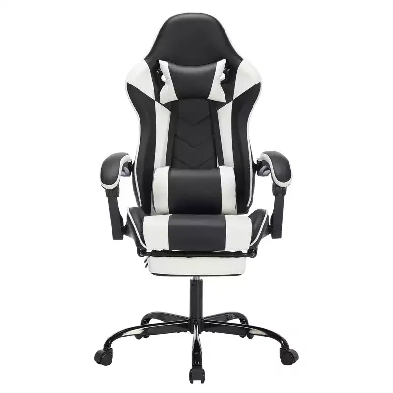 Sedia Gaming con Poggiapiedi, Sedia da Computer Ergonomica con Poggiatesta e Supporto Lombare, Sedia da Gioco Traspirante Regolabile in Altezza per Casa e Ufficio