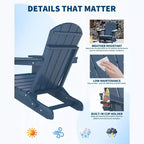 Folding Adirondack Chairs Patio Chairs Set Outdoor Adirondack Chair Weather Resistant Chair for Patio,Outside,Deck,Campfire Chairs