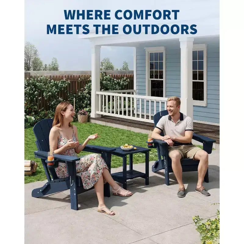 Folding Adirondack Chairs Patio Chairs Set Outdoor Adirondack Chair Weather Resistant Chair for Patio,Outside,Deck,Campfire Chairs