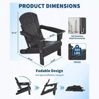 Folding Adirondack Chairs Patio Chairs Set Outdoor Adirondack Chair Weather Resistant Chair for Patio,Outside,Deck,Campfire Chairs