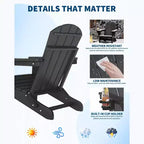 Folding Adirondack Chairs Patio Chairs Set Outdoor Adirondack Chair Weather Resistant Chair for Patio,Outside,Deck,Campfire Chairs
