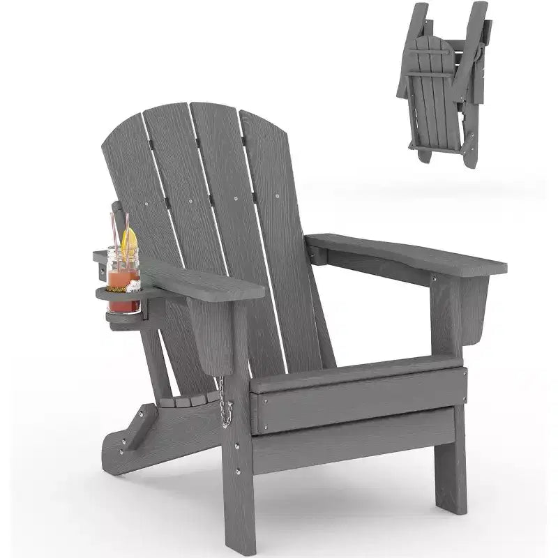 Set di Sedie Pieghevoli Adirondack da Esterno, Sedie Adirondack Resistenti alle Intemperie per Patio, Esterno, Terrazzo, Sedie da Falò