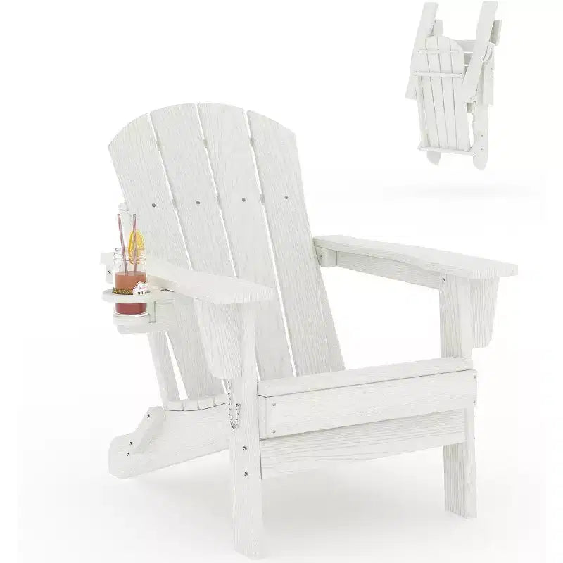 Set di Sedie Pieghevoli Adirondack da Esterno, Sedie Adirondack Resistenti alle Intemperie per Patio, Esterno, Terrazzo, Sedie da Falò