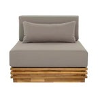 Christopher Knight Home Preston poltrona lounge oversize moderna costiera da esterno in legno di acacia con cuscini