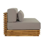 Christopher Knight Home Preston poltrona lounge oversize moderna costiera da esterno in legno di acacia con cuscini