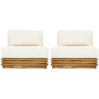 Christopher Knight Home Preston poltrona lounge oversize moderna costiera da esterno in legno di acacia con cuscini