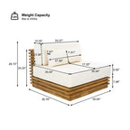 Christopher Knight Home Preston poltrona lounge oversize moderna costiera da esterno in legno di acacia con cuscini