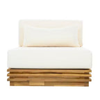 Christopher Knight Home Preston poltrona lounge oversize moderna costiera da esterno in legno di acacia con cuscini