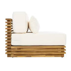 Christopher Knight Home Preston poltrona lounge oversize moderna costiera da esterno in legno di acacia con cuscini