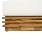 Christopher Knight Home Preston poltrona lounge oversize moderna costiera da esterno in legno di acacia con cuscini