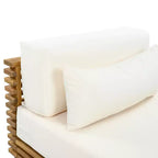 Christopher Knight Home Preston poltrona lounge oversize moderna costiera da esterno in legno di acacia con cuscini