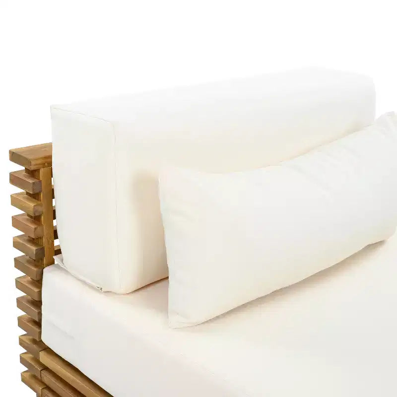 Christopher Knight Home Preston poltrona lounge oversize moderna costiera da esterno in legno di acacia con cuscini