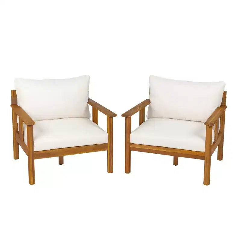 Christopher Knight Home Chalida Sedia da club moderna da esterno in legno di acacia con cuscino