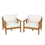 Christopher Knight Home Chalida Sedia da club moderna da esterno in legno di acacia con cuscino