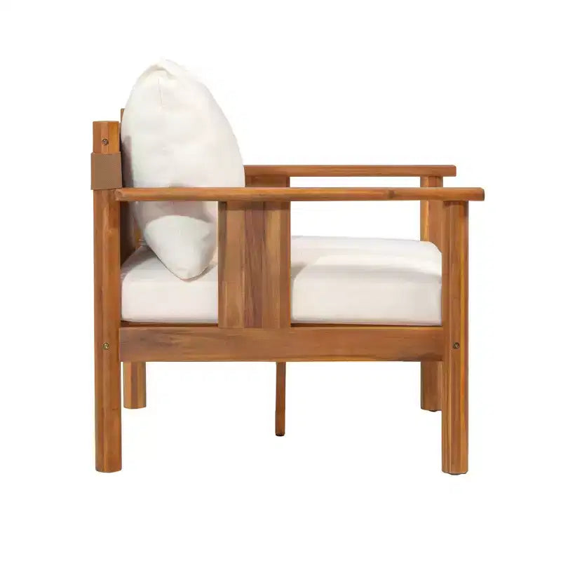 Christopher Knight Home Chalida Sedia da club moderna da esterno in legno di acacia con cuscino