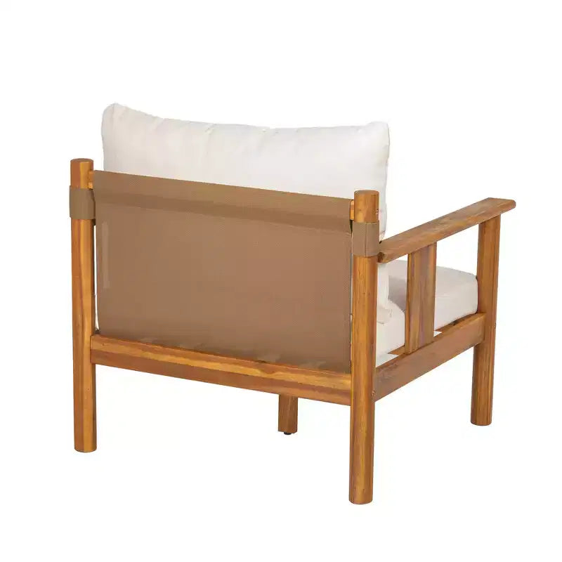 Christopher Knight Home Chalida Sedia da club moderna da esterno in legno di acacia con cuscino