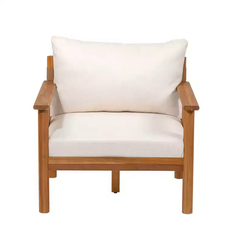 Christopher Knight Home Chalida Sedia da club moderna da esterno in legno di acacia con cuscino