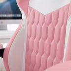 Sedia Gaming LauKingdom con Poggiapiedi, Sedia Gamer Ergonomica con Schienale Alto, Poggiatesta e Supporto Lombare Regolabili, Stile Racing in Pelle PU per Ufficio e Casa