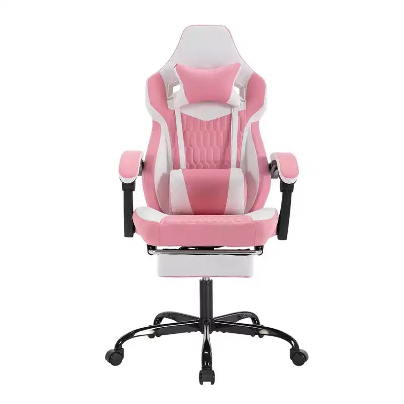 Sedia Gaming LauKingdom con Poggiapiedi, Sedia Gamer Ergonomica con Schienale Alto, Poggiatesta e Supporto Lombare Regolabili, Stile Racing in Pelle PU per Ufficio e Casa
