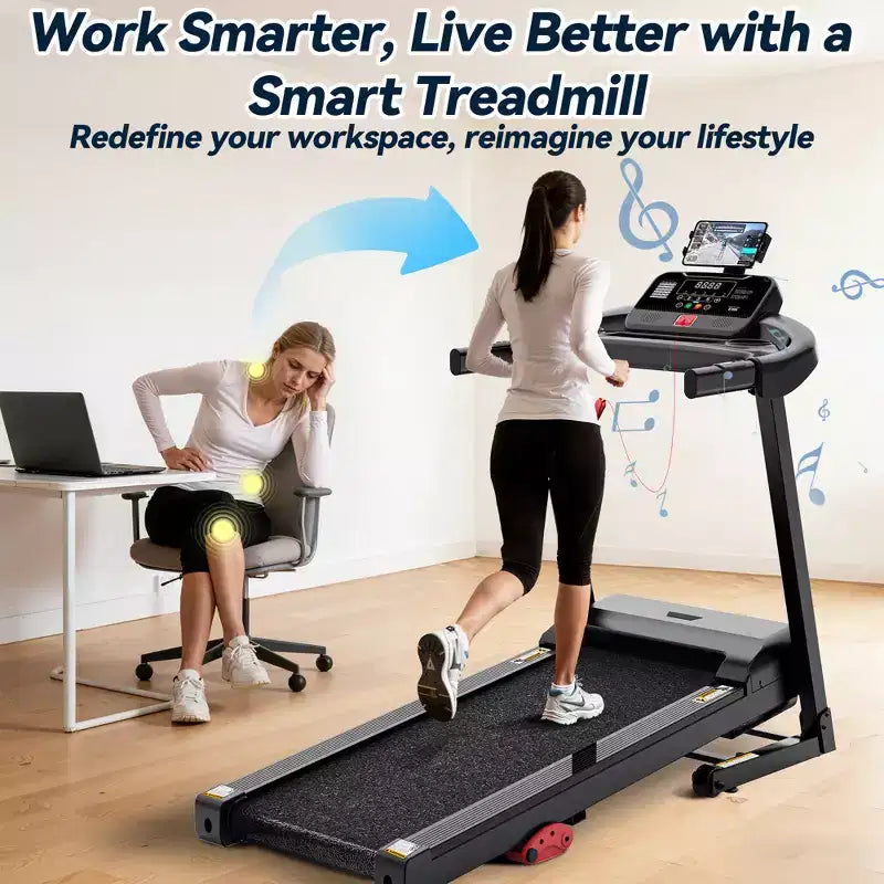 Tapis Roulant Inclinabile al 12% con Maniglia, Tapis Roulant Portatile da 3,45 HP per Casa, Tapis Roulant Pieghevole con Capacità di 154 kg, Tapis Roulant Silenzioso 3-in-1