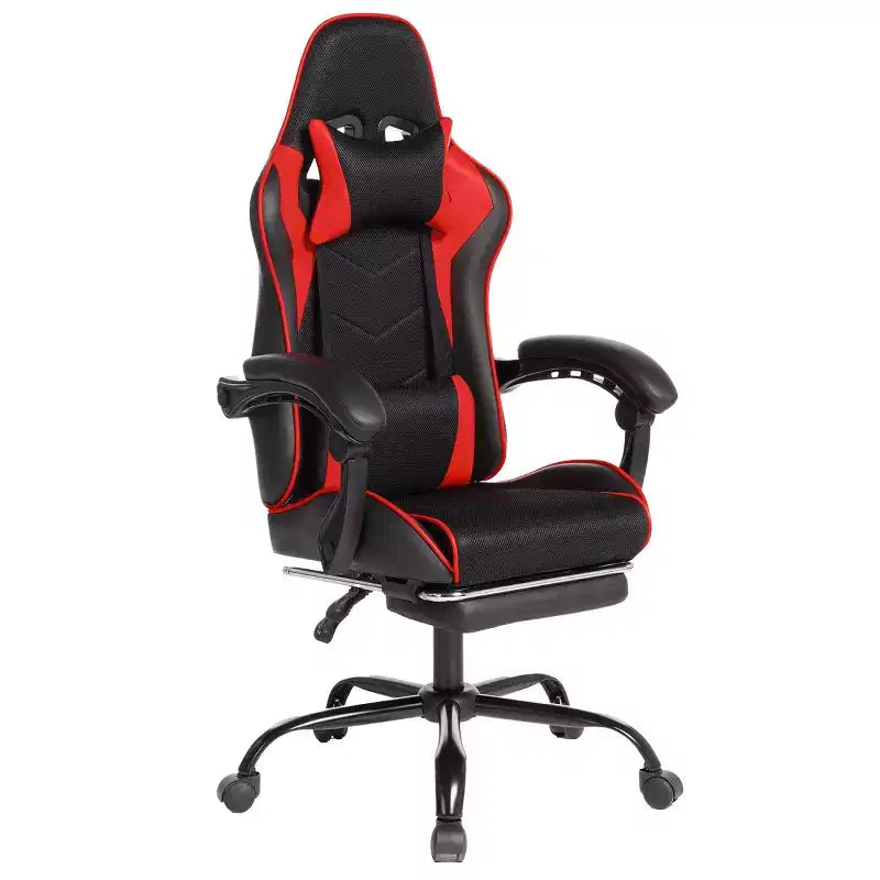 Sedia da Gaming in PU con Schienale Reclinabile e Poggiapiedi Estraibile, Sedia da Scrivania Girevole con Schienale Alto per Gamer e Ufficio-Panipeachy