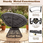Gymax 360-DegreeSwivel Papasan Chair Round Wicker Lounge Chair w/Thick Cushion&Metal Frame