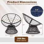 Gymax 360-DegreeSwivel Papasan Chair Round Wicker Lounge Chair w/Thick Cushion&Metal Frame