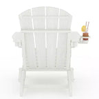 Folding Adirondack Patio Chair | Weather Resistant HDPE, 380 lbs Capacity | Collapsible & Durable with Wood Grain Texture | Ideal for Deck, Lawn
