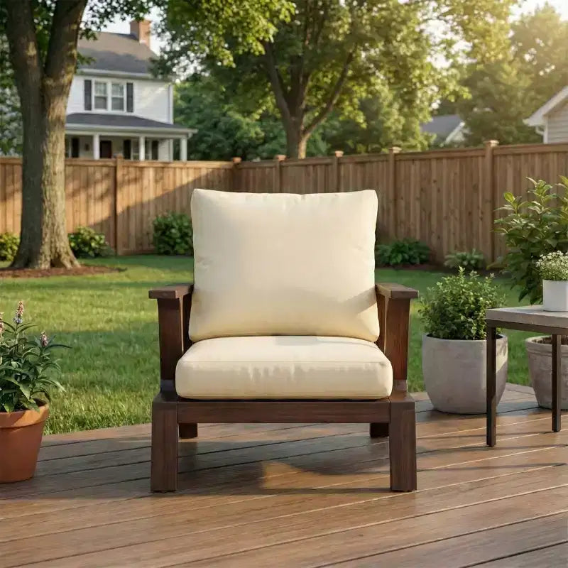 Patio Accent Chair 27.6 Wood Chair Outdoor Lounge Chair for Patios,Gardens