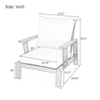 Patio Accent Chair 27.6 Wood Chair Outdoor Lounge Chair for Patios,Gardens