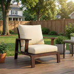Patio Accent Chair 27.6 Wood Chair Outdoor Lounge Chair for Patios,Gardens