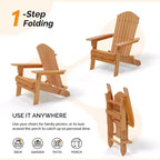VINGLI Folding Adirondack Chairs Set of 2, Wood Adirondack Chair for Outdoor, Foldable Fire Pit Chairs for Patio, BBQ, Porch, Yard, Pool