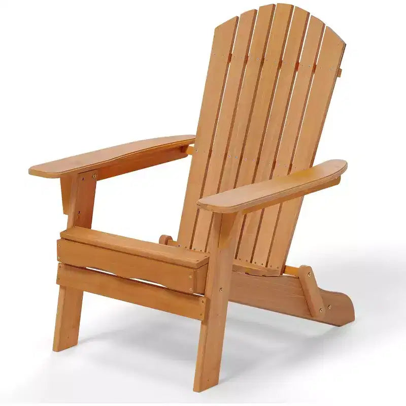 VINGLI Folding Adirondack Chairs Set of 2, Wood Adirondack Chair for Outdoor, Foldable Fire Pit Chairs for Patio, BBQ, Porch, Yard, Pool