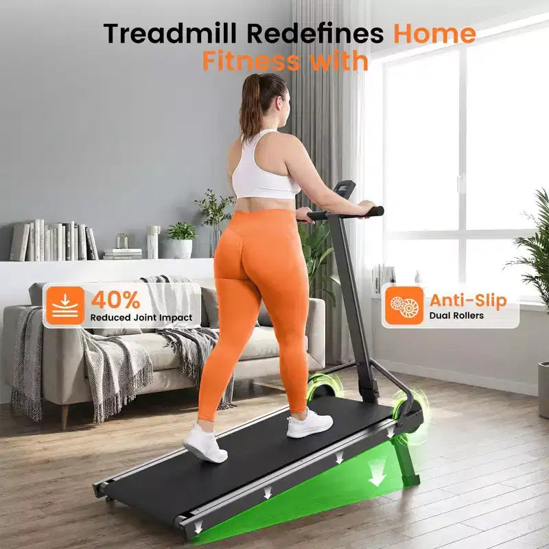 Tapis Roulant Sailvan Walking Pad, Tapis Roulant Manuale Pieghevole con Manubrio Inclinabile, Tapis Roulant Compatto per Fitness da Casa Capacità 227 kg