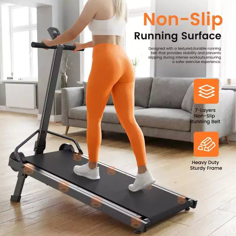 Tapis Roulant Sailvan Walking Pad, Tapis Roulant Manuale Pieghevole con Manubrio Inclinabile, Tapis Roulant Compatto per Fitness da Casa Capacità 227 kg