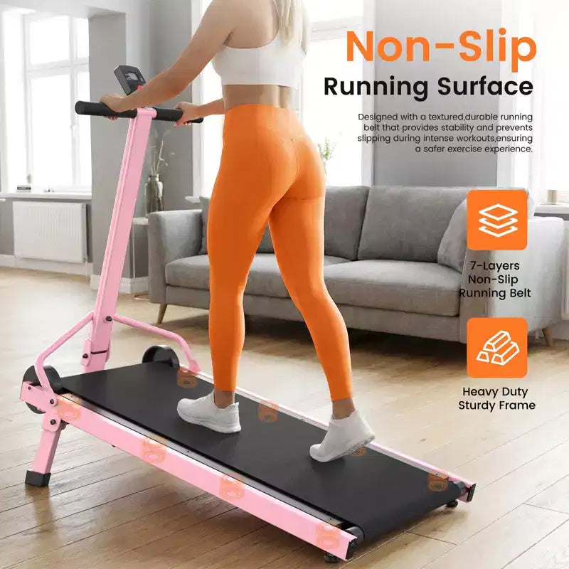 Tapis Roulant Sailvan Walking Pad, Tapis Roulant Manuale Pieghevole con Manubrio Inclinabile, Tapis Roulant Compatto per Fitness da Casa Capacità 227 kg