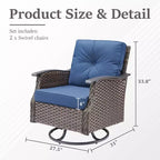 GDFStudio Ashbourne Outdoor Swivel Glider Chair Set with Cushions (Set of 2)