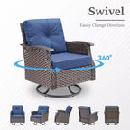 GDFStudio Ashbourne Outdoor Swivel Glider Chair Set with Cushions (Set of 2)